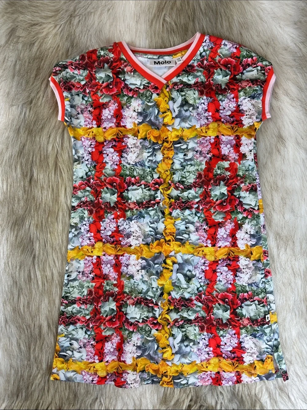 Molo Camilla Floral Print Dress Girls Size 5-6 110/116
